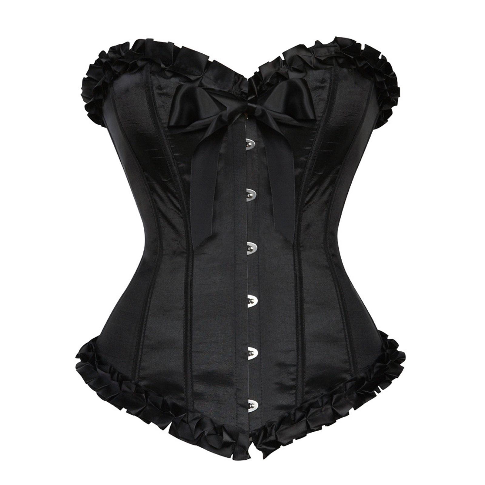 

Женское ультра-жесткое корректирующее белье Waist Trainer Body Shaper Underbust Leaf Lace Slimmer Nipper L чёрный