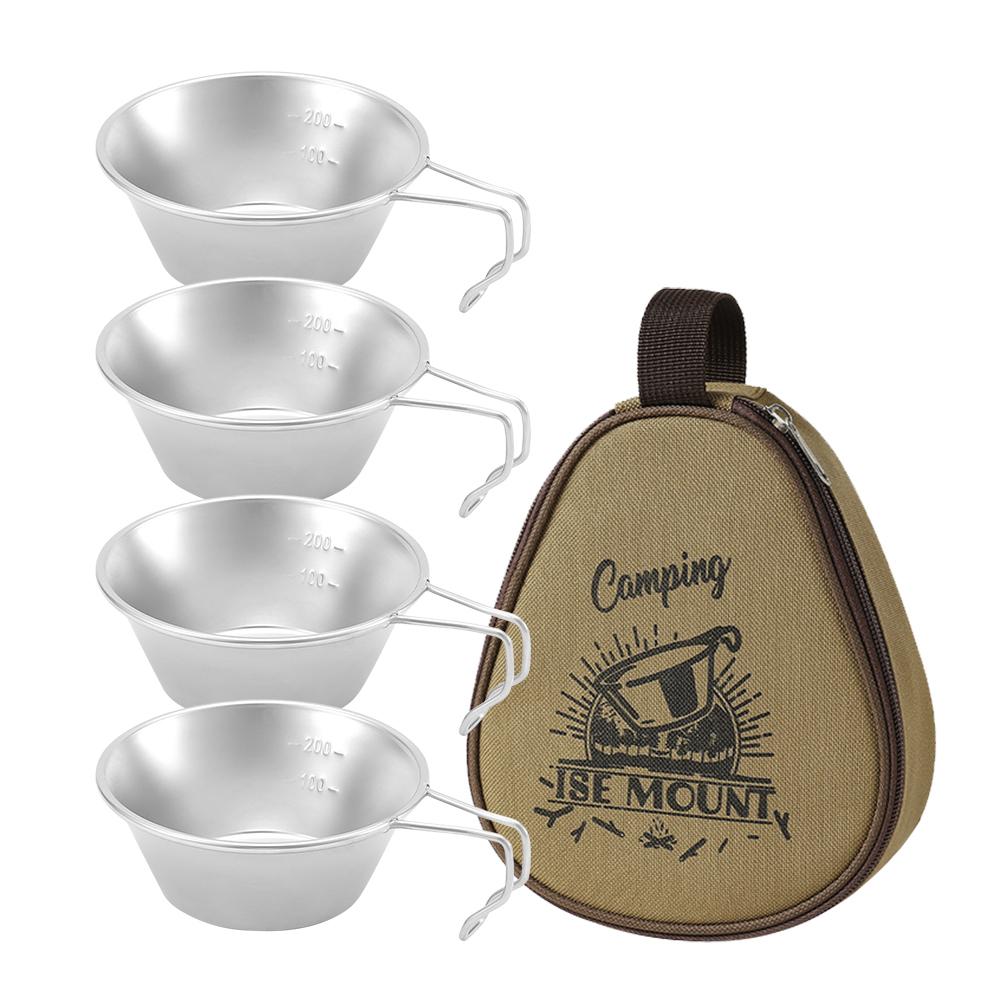 

4 шт. 300 мл миска Sierra Bowl из нержавеющей стали для путешествий, пикника, барбекю, миска Sierra Bowl для пешего туризма, путешествий серебряный