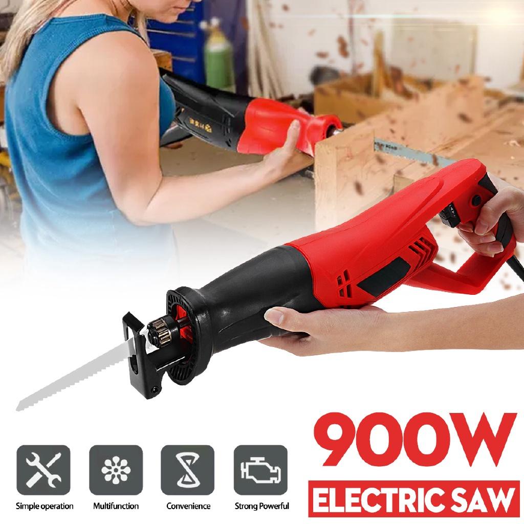 220V 50Hz Electric Reciprocating Sabre Saw 2 Blades Wood Metal Plastic Pruning 900W