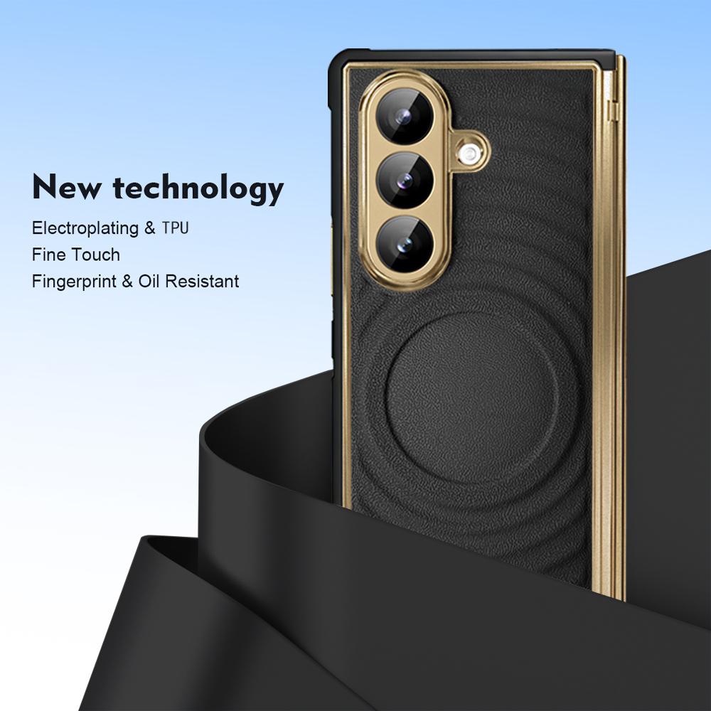 Για Samsung Galaxy Z Fold7 Πολυτελής Μαγνητική Δερμάτινη Κάλυψη: Επιμεταλλωμένο TPU 6-Στρωμάτων Προστασία με MagSafe, Ανθεκτικό σε Δακτυλικά Αποτυπώματα & Λάδια