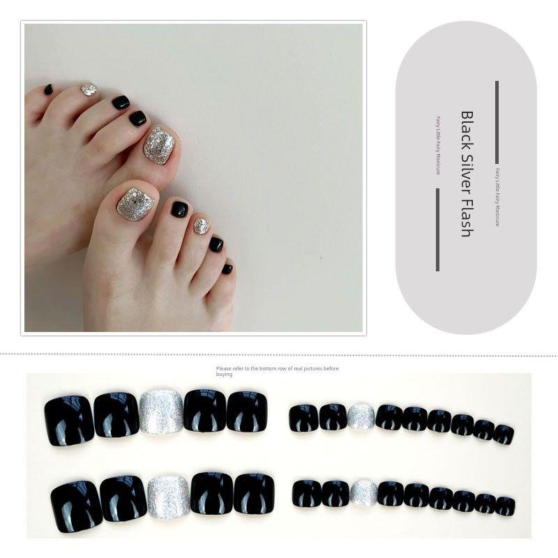 

Fakenail Pearlescent Free Disassembly Fake Nail Tip 181-Black Silver Flash