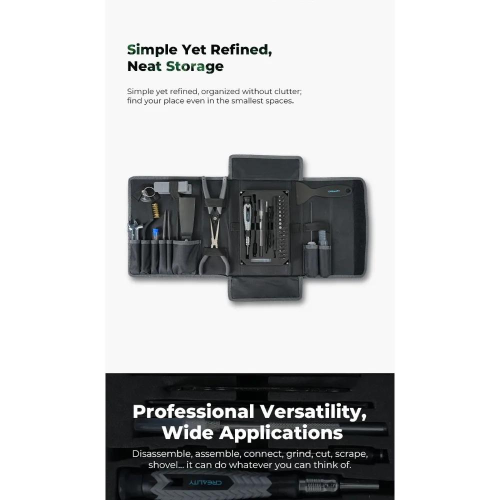 Creality Official 74Pcs 3D Printer Tool Kit Bag Pro for 3D Print Removing Repairing Filament Cutting Cleaning Needles Nose Plier