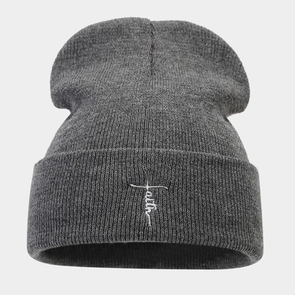 Embroidered Beanies Hats Cotton Knitted Hats Winter New Ear Protection Hat