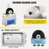 Nettoyeur Ultrasonique 6L Nettoyeur Ultrasonique Vinyle 7-12 Pouces 8 Disques Machine à Nettoyer les Vinyles Ultrasonique 180W Nettoyeur Ultrasonique Disques avec Support de Séchage