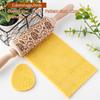 Easter Pattern Rolling Pin Rabbits Carrot Engraved Solid Wood Embossed Cookie Rolling Pin Pastry Dough Flour Roller
