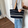 Canvas Bag For Women Large Capacity Summer Casual Style With Top Stitching For Daily Use