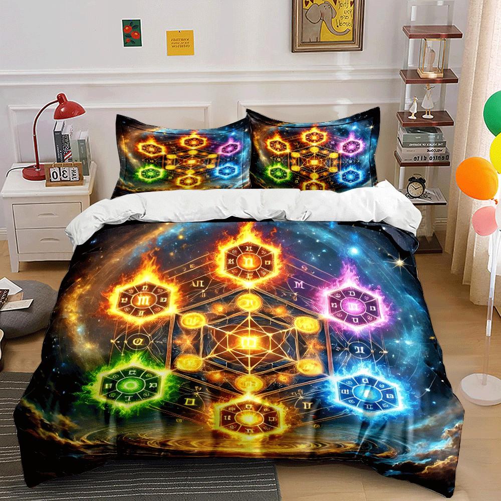 "Elemental Magic Set for Mystics" Exquisite three-piece bedding set gift for kids and adults