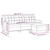 VidaXL Canapé à 3 places avec repose-pieds Gris foncé 180 cm Tissu, canapé, canapé avec repose-pieds, canapé trois places, 3201002