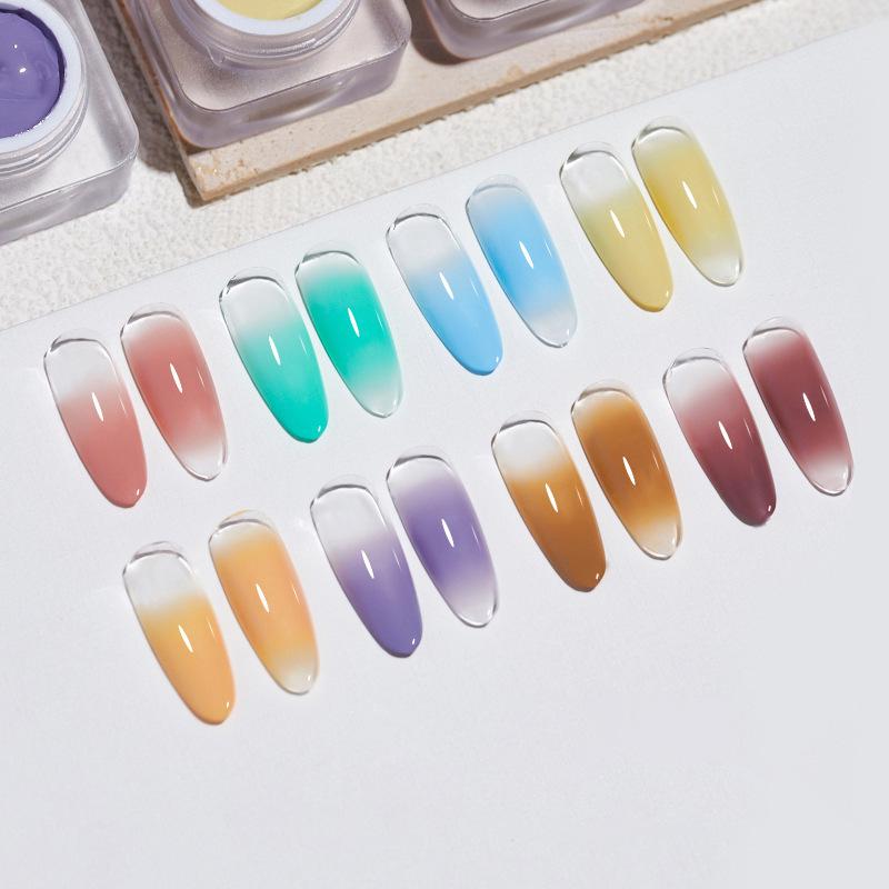 20-Color Summer Gradient Blush Gel: Versatile No-Wash Semi-Solid Nail Art