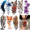 1 Sheet Floral Animal Phoenix Temporary Tattoo Stickers For Women Men Arm Forearm, Waterproof Long Lasting Realistic Fake Tatoos