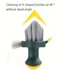3-in-1 Gap Brush, Scrapes Water & Brushes Dust, V-Shaped Bristles 90° Dead Angle Free for Bathroom & Floor