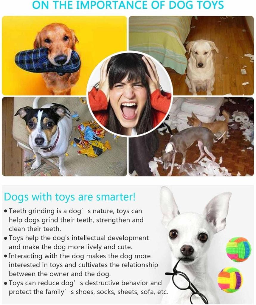 Glowing Ball Dog Toy Led Puppy Bouncy Chew Dog Ball Molar Toy Pet Color Light Ball Interactive Toys for Cats Small Dogs