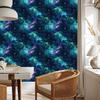 Watercolor Galaxy Wallpaper Navy Blue, Turquoise, Sky Blue and Sea Blue 50x1000