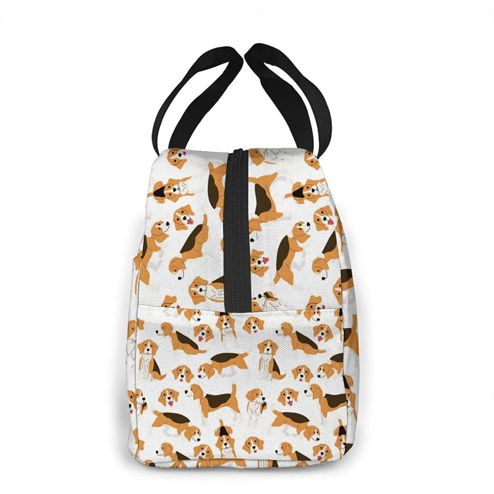 Beagle Dog Lunch Bag Insulated Water-Resistant Tote Bag Reusable Lunch Box for Work Picnic Travel