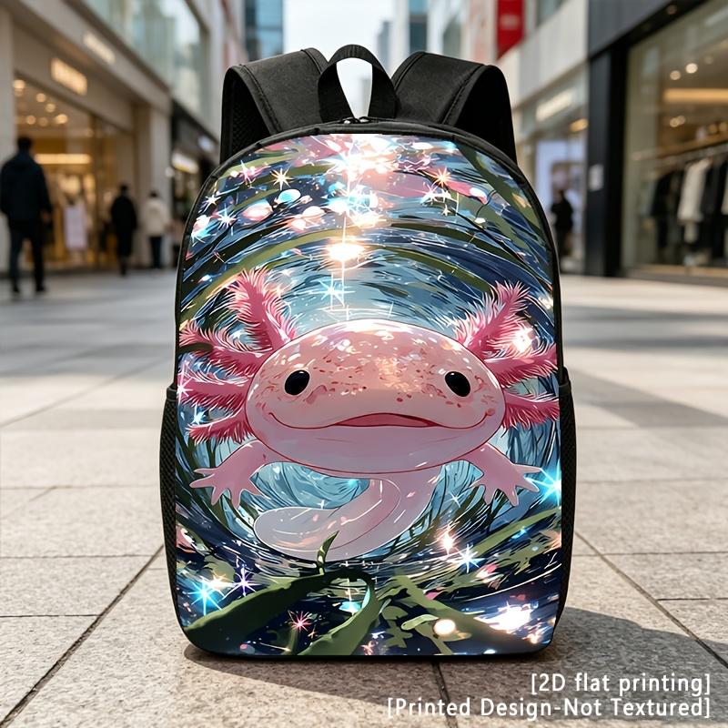 Ontworpen Ontwerp – Niet Gestructureerd 2D Platte Bedrukking, Lieve Zwarte Kat, Casual Dagelijkse Rugzak, Uitje Laptop Rugzak, 2D Platte Bedrukking, Rugzak Unisex