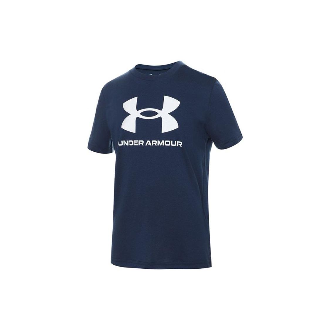 

Under Armour Kids Logo Print Sports Casual Short Sleeve T-Shirt Kids Tops Blue 1363282-408 L