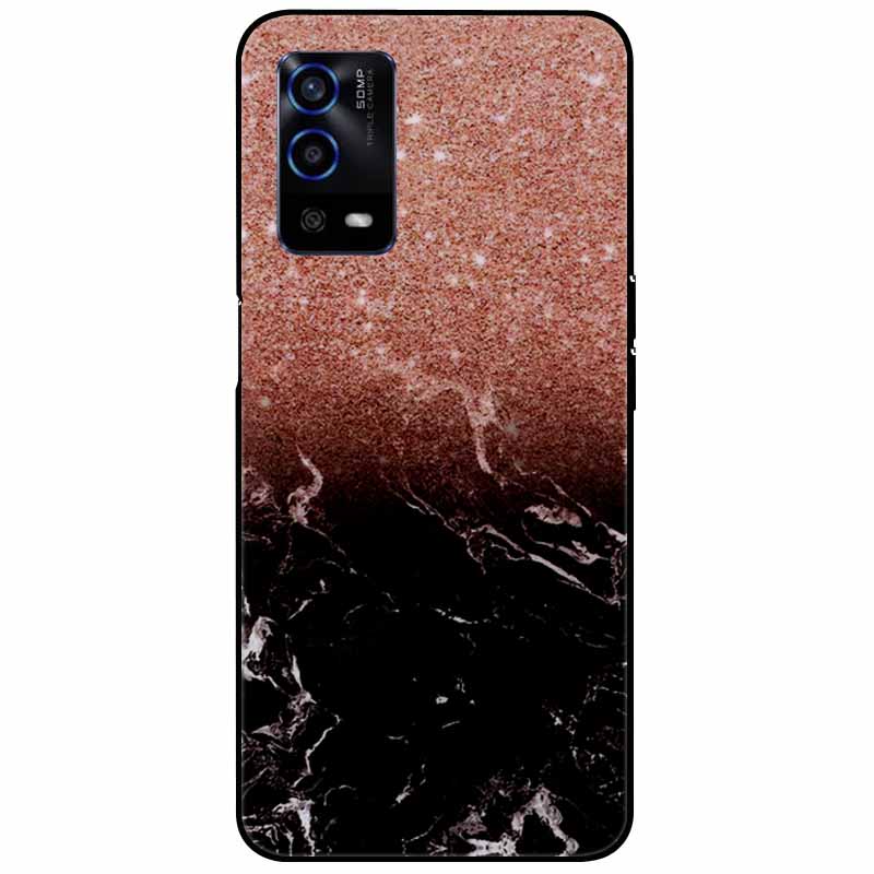 For Oppo A55 4G Case A 55 Silicone Soft Painted TPU Black Cover for Oppo A55 Case CPH2325 Cute Funda Coque for OPPOA55 6.51''