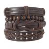 Unisex Handmade Woven Leather Bracelet - European and American Style Jewelry