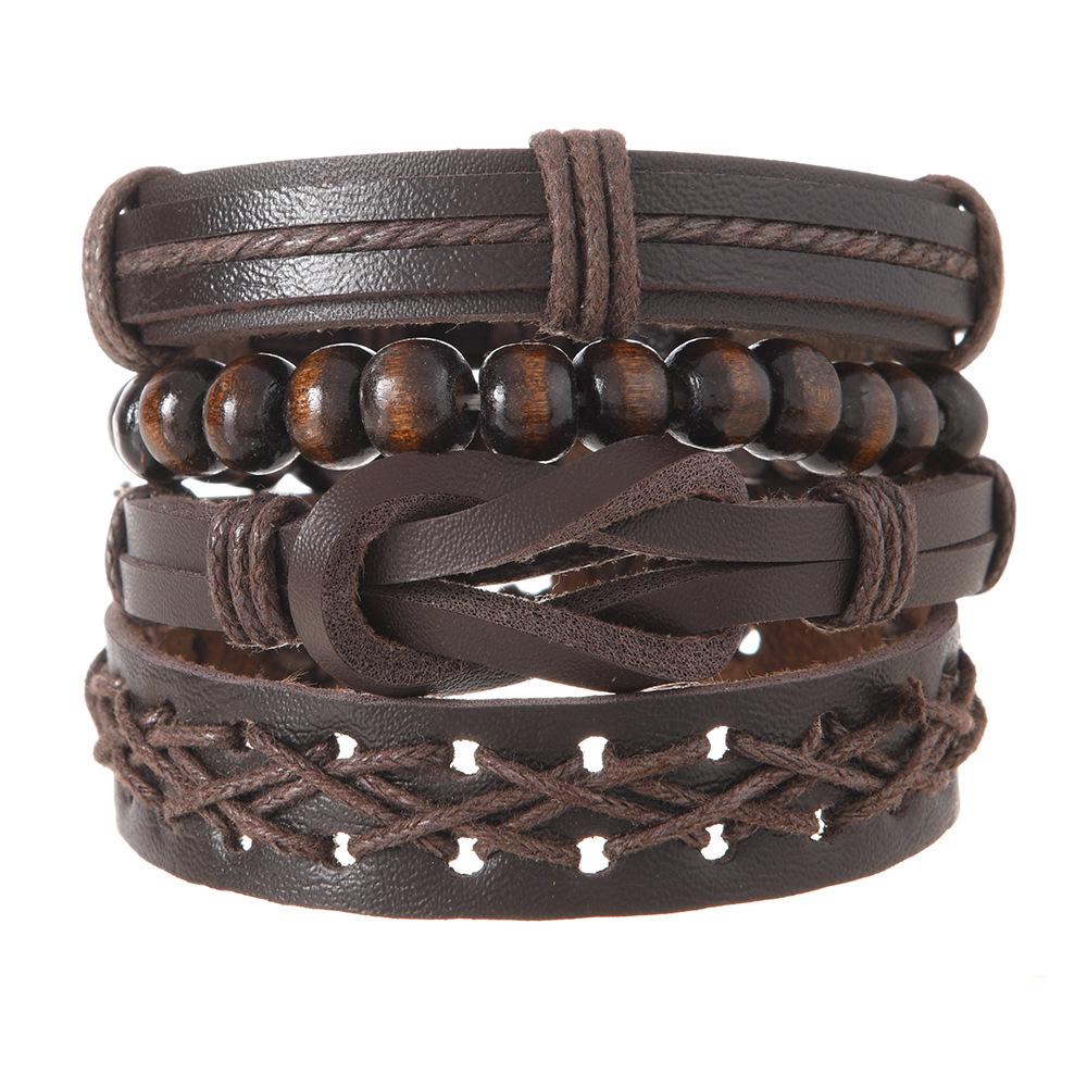 Unisex Handmade Woven Leather Bracelet - European and American Style Jewelry