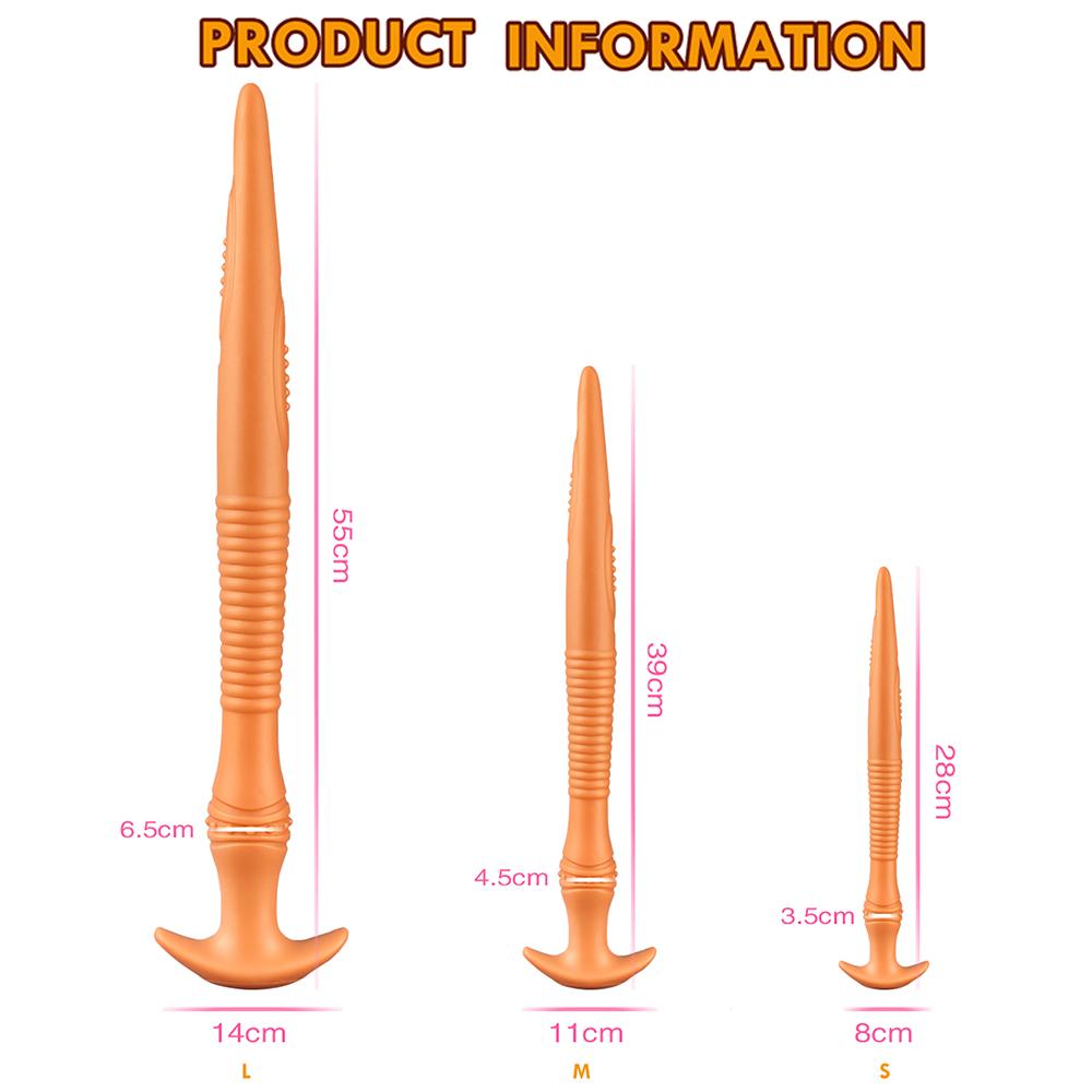 Dildo anal din silicon super lung Plug anal moale uriaș Jucării sexuale erotice pentru adulți pentru femei bărbați Dilatator anus Jucării sexuale cu plug anal mare