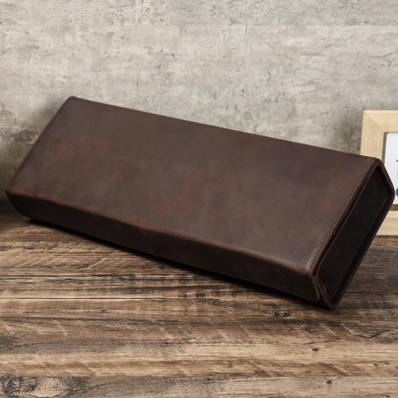 Retro Genuine Leather Eyeglasses & Sunglasses Storage Case – Handmade Six-Pair Organizer