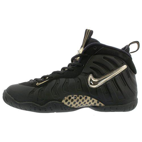 Nike Foamposite Pro Slip Resistant Cushioning Mid Top Basketball Shoes Liquid Gold Unisex 644792-010
