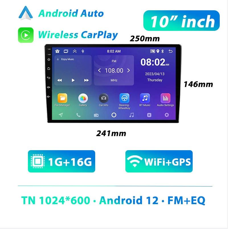 For 2 Din Android 12 Multimedia Video Player  10"/9"/7 " Universal WIFI GPS Android Car Radio CarPlay Android Auto Car Stereo