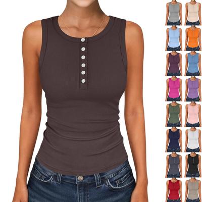Camisetas sin mangas para mujer, sin mangas, cuello alto, casual de verano, acanaladas, ajustadas, espalda cruzada, ropa para vacaciones en la playa
