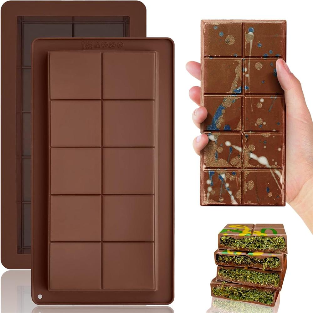 Chocolate Bar Mold - Non-Stick Chocolate Molds Food Grade Silicone Deep Chocolate Bar Mold for Dubai Chocolate Bar Pistachio
