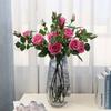 European 3-head French feel rose simulated bouquet hotel furniture decoration fake flower