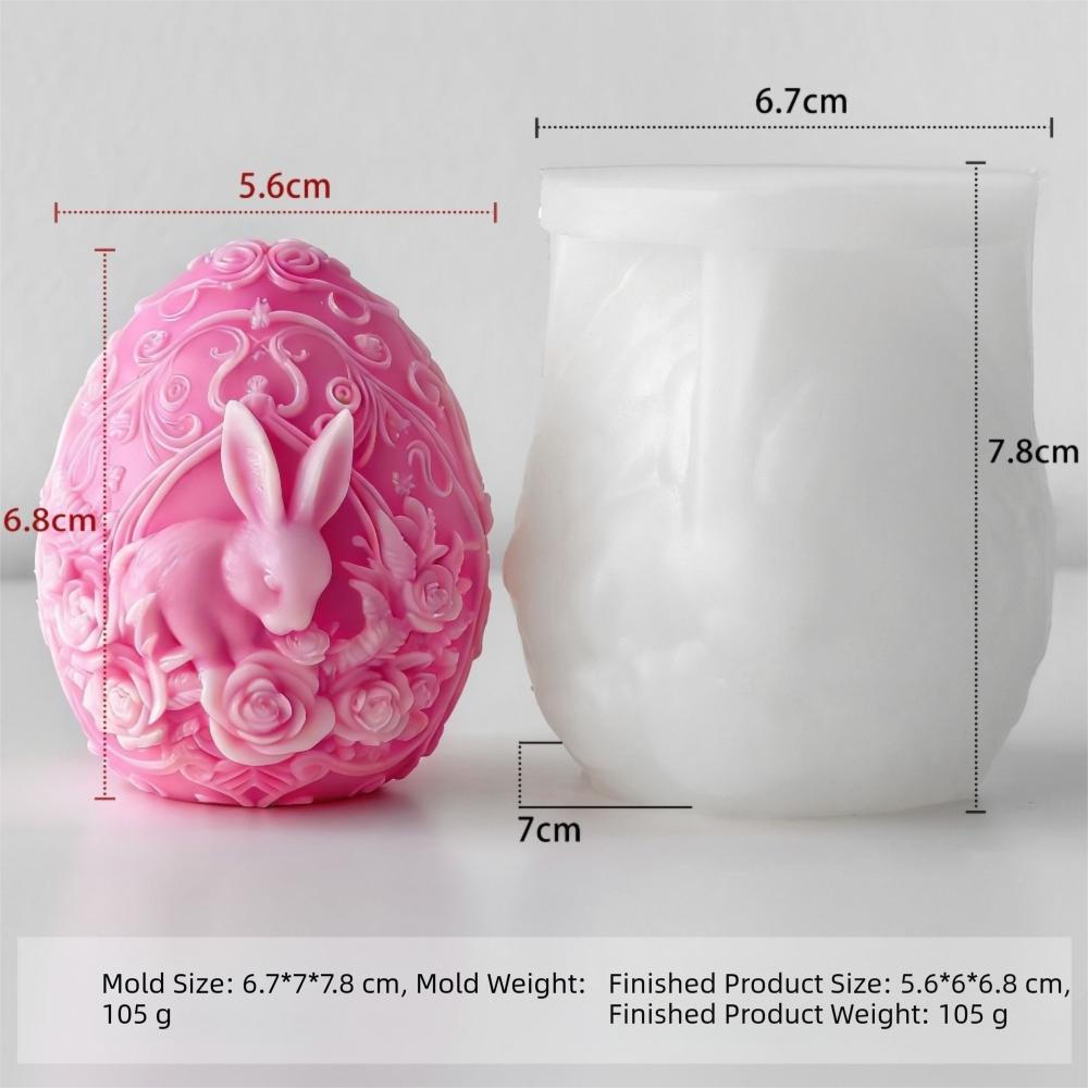 

Handmade Easter Egg Mold Rabbit Candle Mold DIY Silicone Cake Mold Party Decoration 3