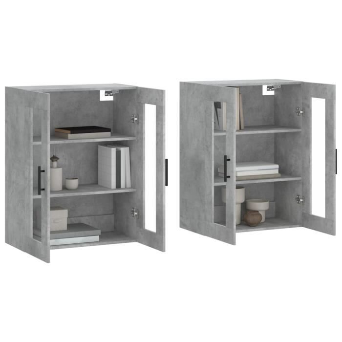 VidaXL Wall Cabinets 2 Pcs Concrete Grey Engineered Wood 3197965