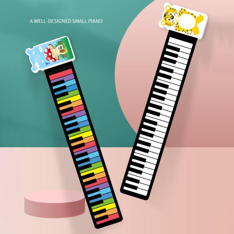 Roll Up Piano, 49 Key Multifunctional Electronic Piano Keyboard Foldable Hand Roll Out Piano, Educational Soft Keyboard