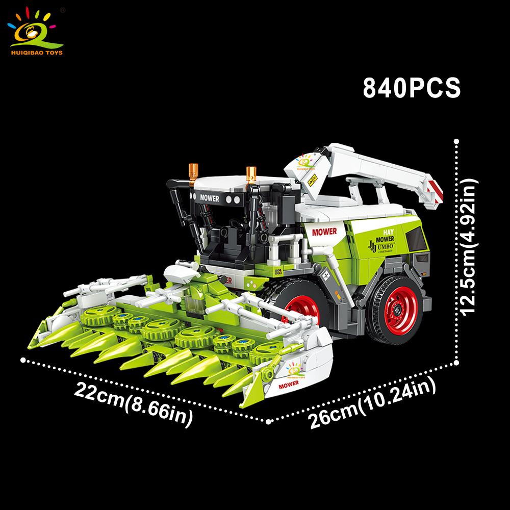 HUIQIBAO Model Camion Fermier Bloc de Construcție Tractor Cultivator Vehicul Combină MOC Cărămidă Mașină Jucărie de Construcție Oraș Pentru Copii