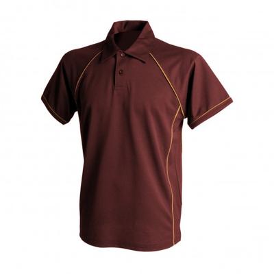 Mens Piped Performance Sports Polo Shirt