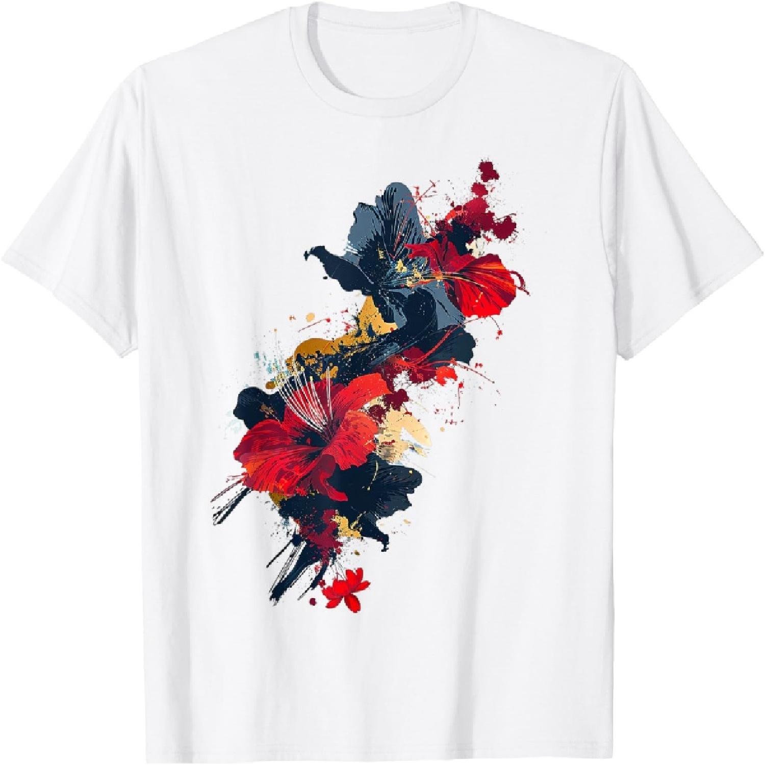 Flower Painting Art Abstract Colorful Graphic Flower T-Shirt XXXXXL белый