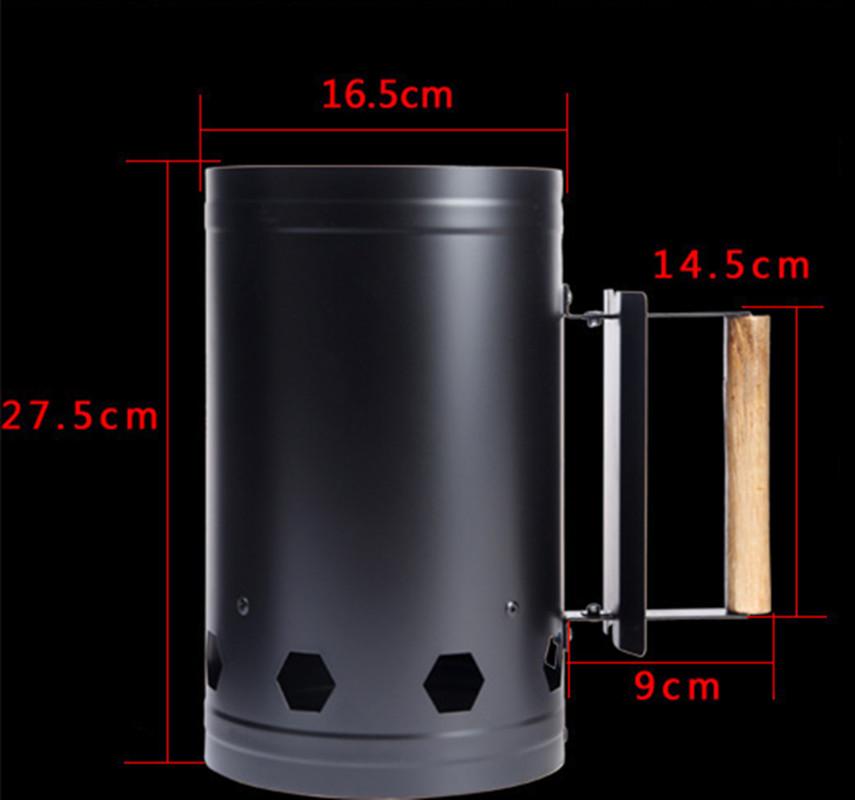 Găleată de aprindere pentru grătar de exterior pentru confort în aer liber, Negru, Cilindru de aprindere cărbune, Sobă cu cărbune