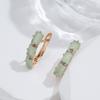New Emerald Square Cut Drop Earrings For Women Luxury Natural Zircon With  Rose Gold Color Fashion Wedding Jewelry