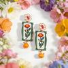 Creative Enamel Flower Dangle Earrings Painting Charm Metal Geometric Stud Earrings Alloy Jewelry Accessories