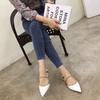 Trendy brand willow nail single shoes women's versatile pointed head shallow mouth one-word buckle belt flat bottom low-top single shoes