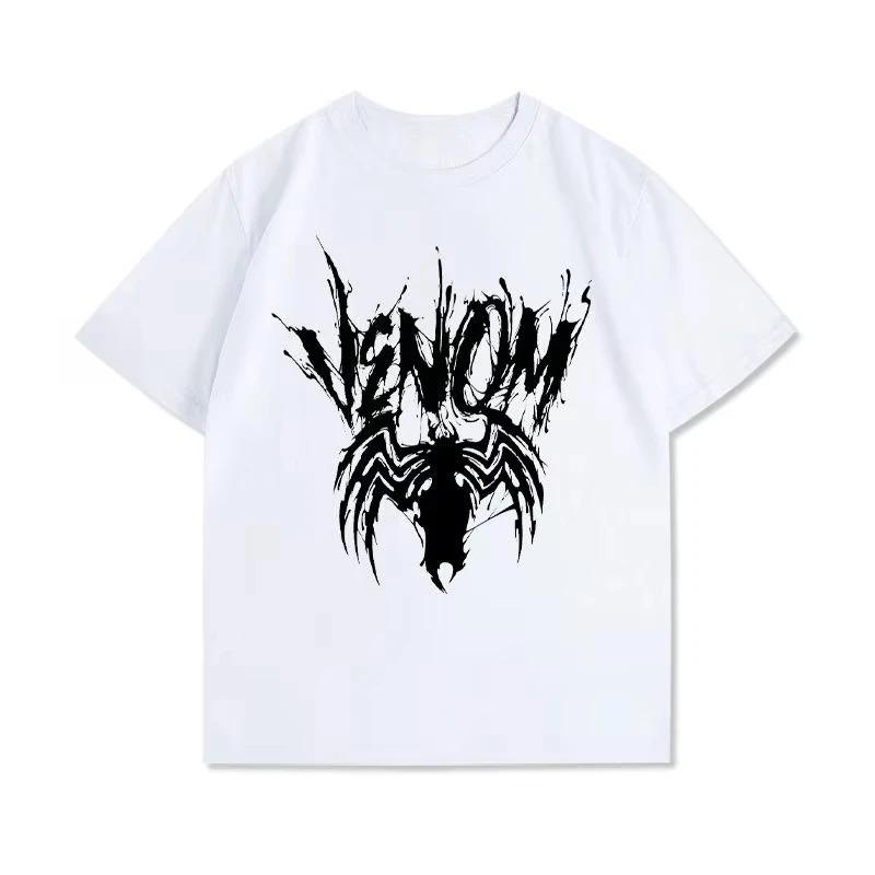 Marvel Men's Venom Spider Man Tom Hardy Printed New Summer Women's Loose Short Sleeves Kid T shirt for parents children adults