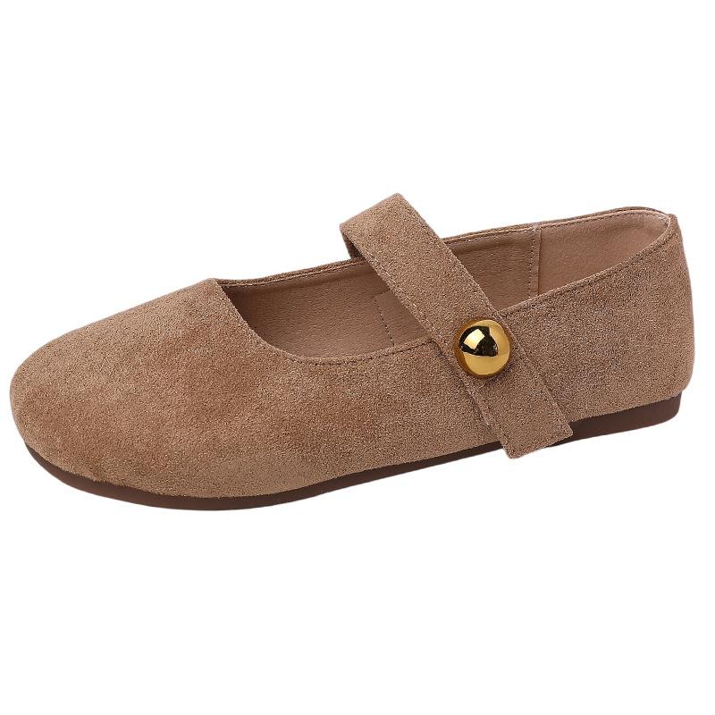 Retro versatile round head flat bottom shallow mouth single shoes women's 2025 autumn new temperament one word with skirt Mary Jane shoes