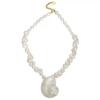 Retro Unique Natural Conch Shell Pendant Necklace Vacation Style Fashion Elegant Women's Jewelry Accessories