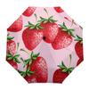 Strawberry Fruit Red Fresh Rain Foldable Umbrella for Women Males 3 Fold Sunny Umbrella Non Automatic UV Protection Umbrella