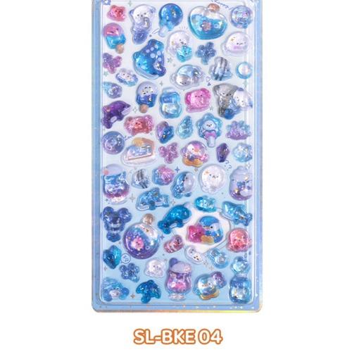 1Pc Cute Cartoon Ghost Family 3D Relief Stickers Fun Jelly Transparent Decoration for Phone Cases Children's DIY Crystal Sticker