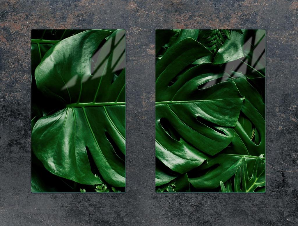 SZKLANA PŁYTA OCHRONNA DO KUCHNI 65x52 MONSTERA