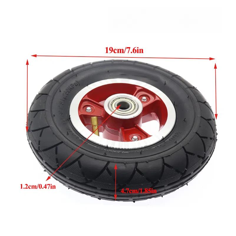 8 Inch Electric Scooter Wheel 200x50 Pneumatic Inner and Outer Tire Aluminum Alloy 10/12mm Hub with  Bearing