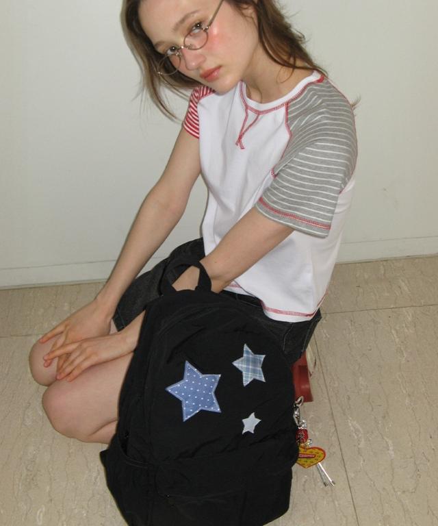 Ronron 3 Star Patch Backpack Black