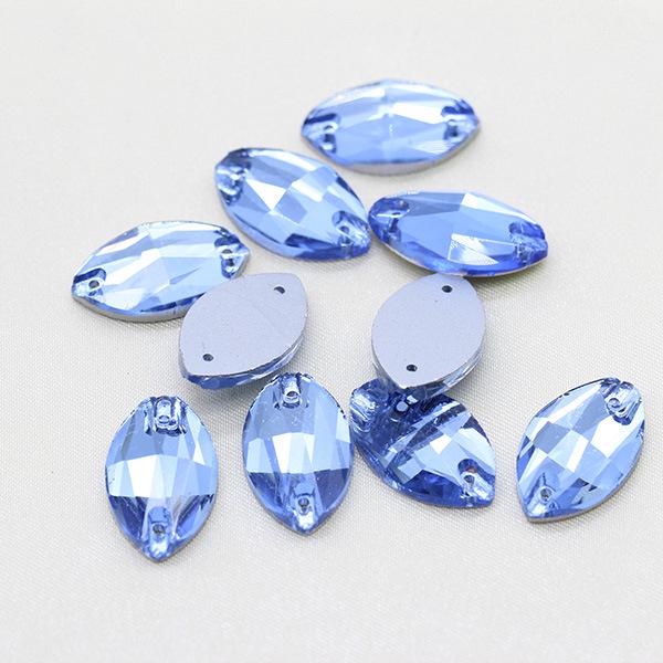 Premium Flat-Bottomed Double-Hole Glass Sewing Drill and Rhinestone Stickers for DIY Clothing, Shoes, Hats, and Bags.