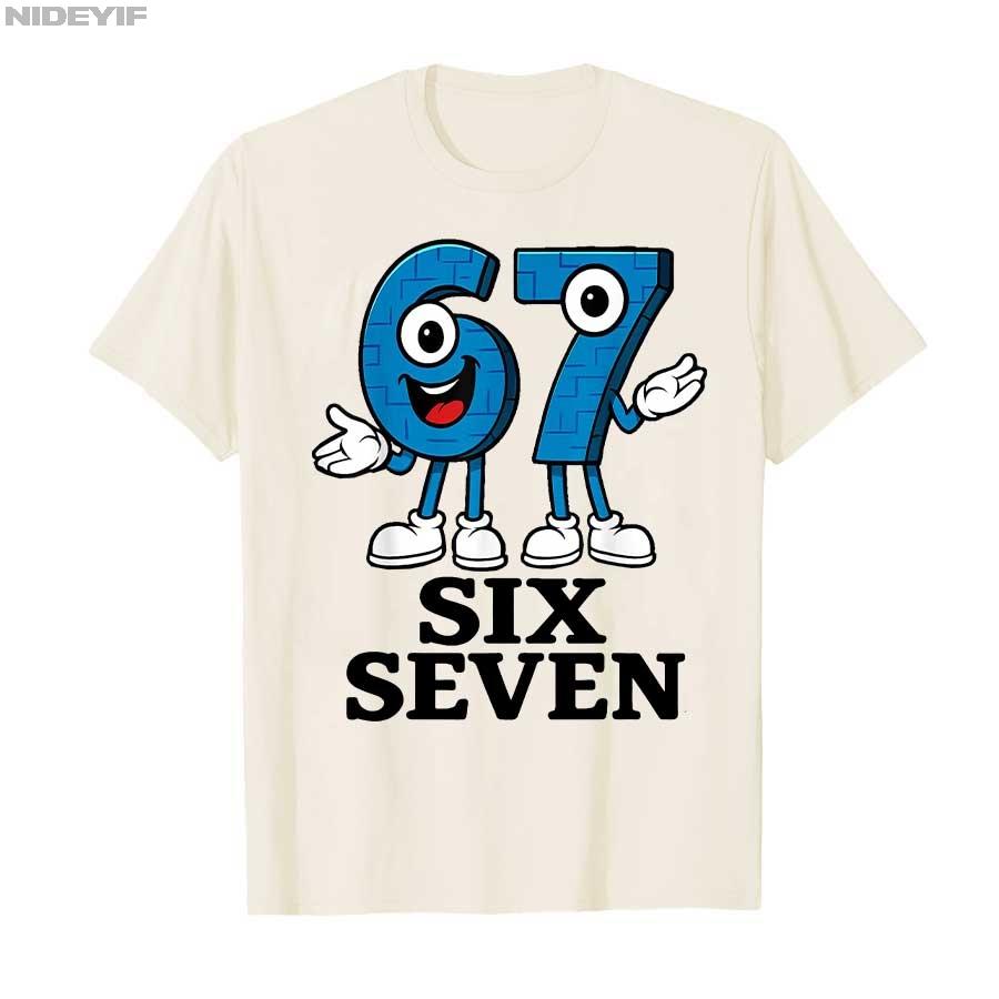 67 Six Seven 6-7 - Lustiges Italienisches Brainrot Kinder Gaming Meme T-Shirt Für Männer Frauen 100% Baumwoll T-Shirts Kurzarm Tops 0925-1